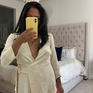 Topshop Cream Buckle Blouse